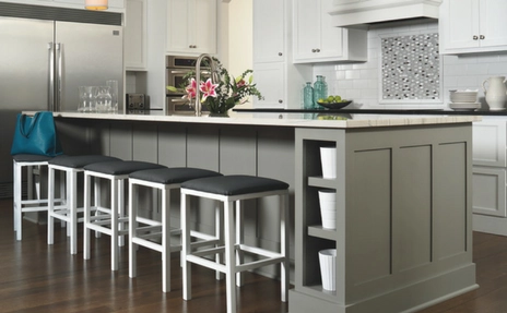 kitchen with modern tile and cabinets